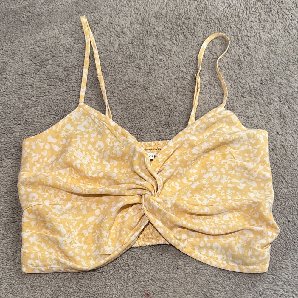 Abercrombie & Fitch Yellow Floral Women's Top, medium